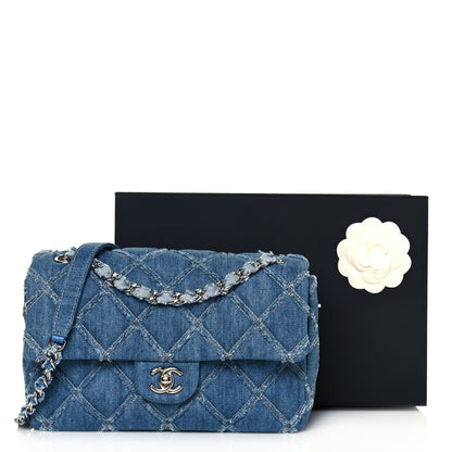 Chanel Denim Quilted Medium Distressed Single Flap Blue 10 of 10