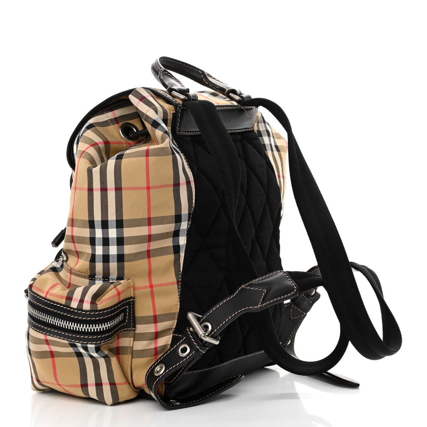 Nylon Vintage Check Medium Rucksack Backpack Antique Yellow