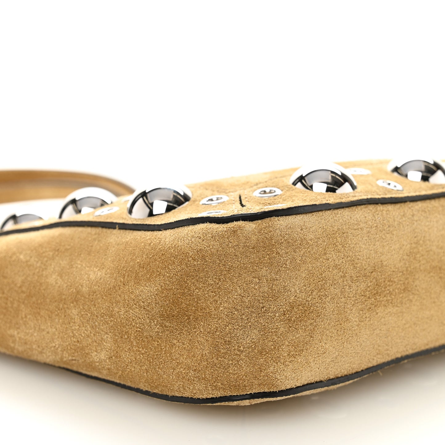 Suede Studded Mini Nellcote Shopping Tote Havana Beige