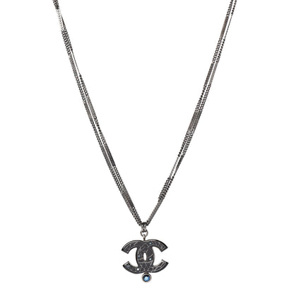 Chanel Ruthenium Pearl Crystal CC Necklace Black 1 of 4