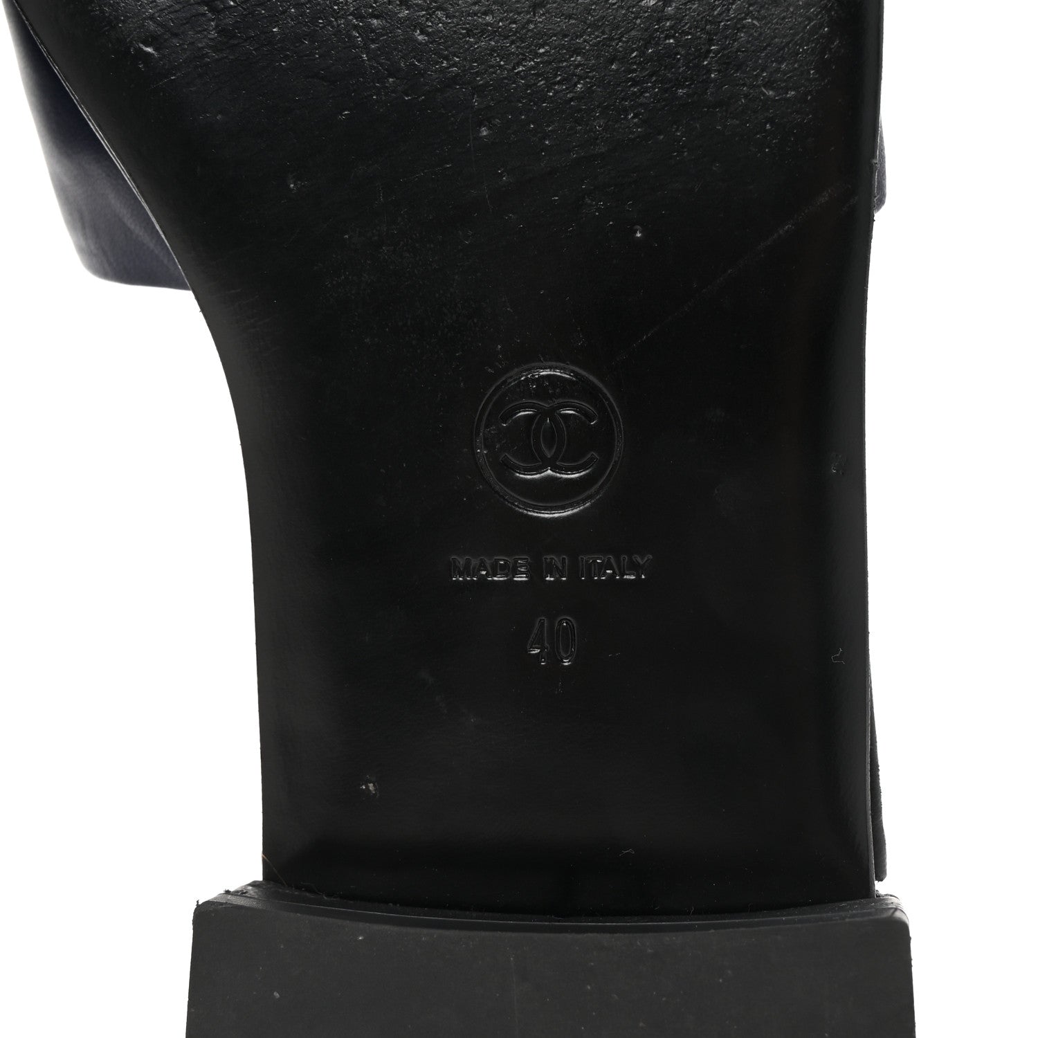 Chanel Lambskin CC Braided Mules 40 Navy Blue Black 7 of 10