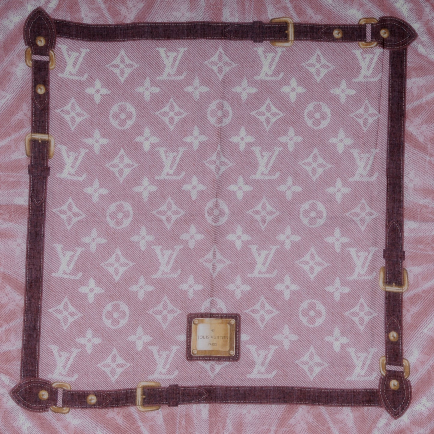 Cotton Monogram New Denim Bandana Cherry