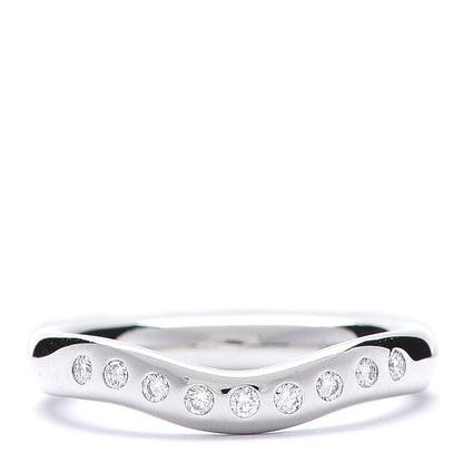 Tiffany Platinum Diamond 3mm Elsa Peretti Curved Wedding Band Ring 48 4.5 1 of 5