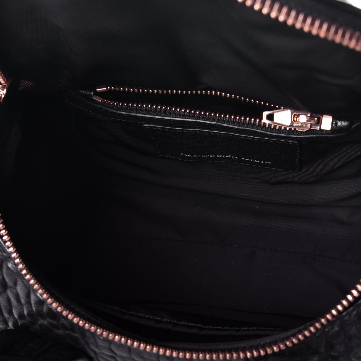 Pebbled Lambskin Mini Rockie Black Rose Gold Hardware