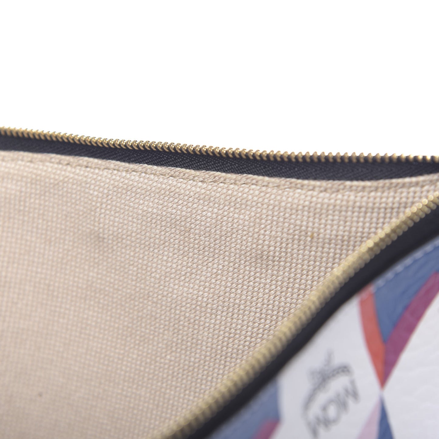 Visetos Diamond Printed Zip Pouch White