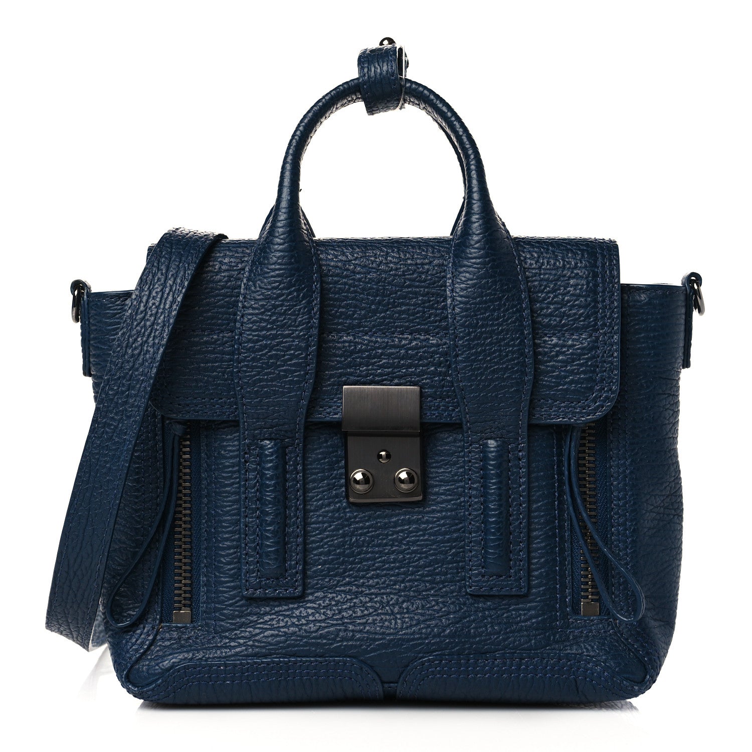 3.1 Phillip Lim Textured Calfskin Mini Pashli Satchel Ink 1 of 11