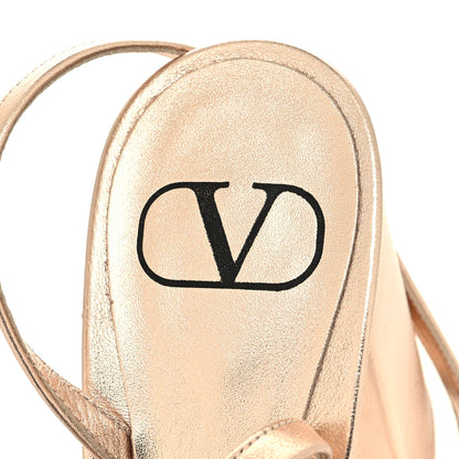 Valentino Garavani Metallic Nappa Crystal One Stud Ankle Strap 90mm Block Heel Pumps 40.5 Copper 8 of 8