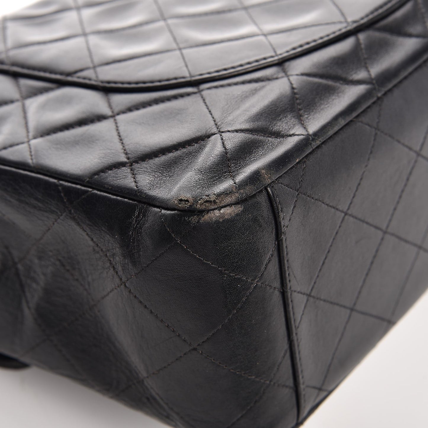 Lambskin Quilted XL Jumbo Single Flap Black