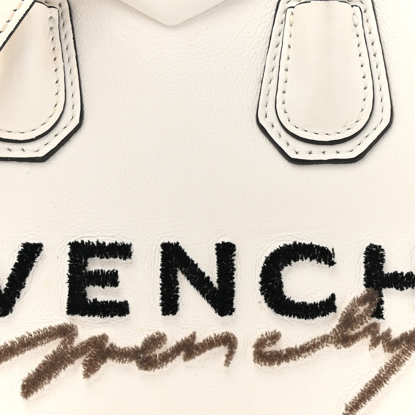 Calfskin Signature Logo Mini Antigona White