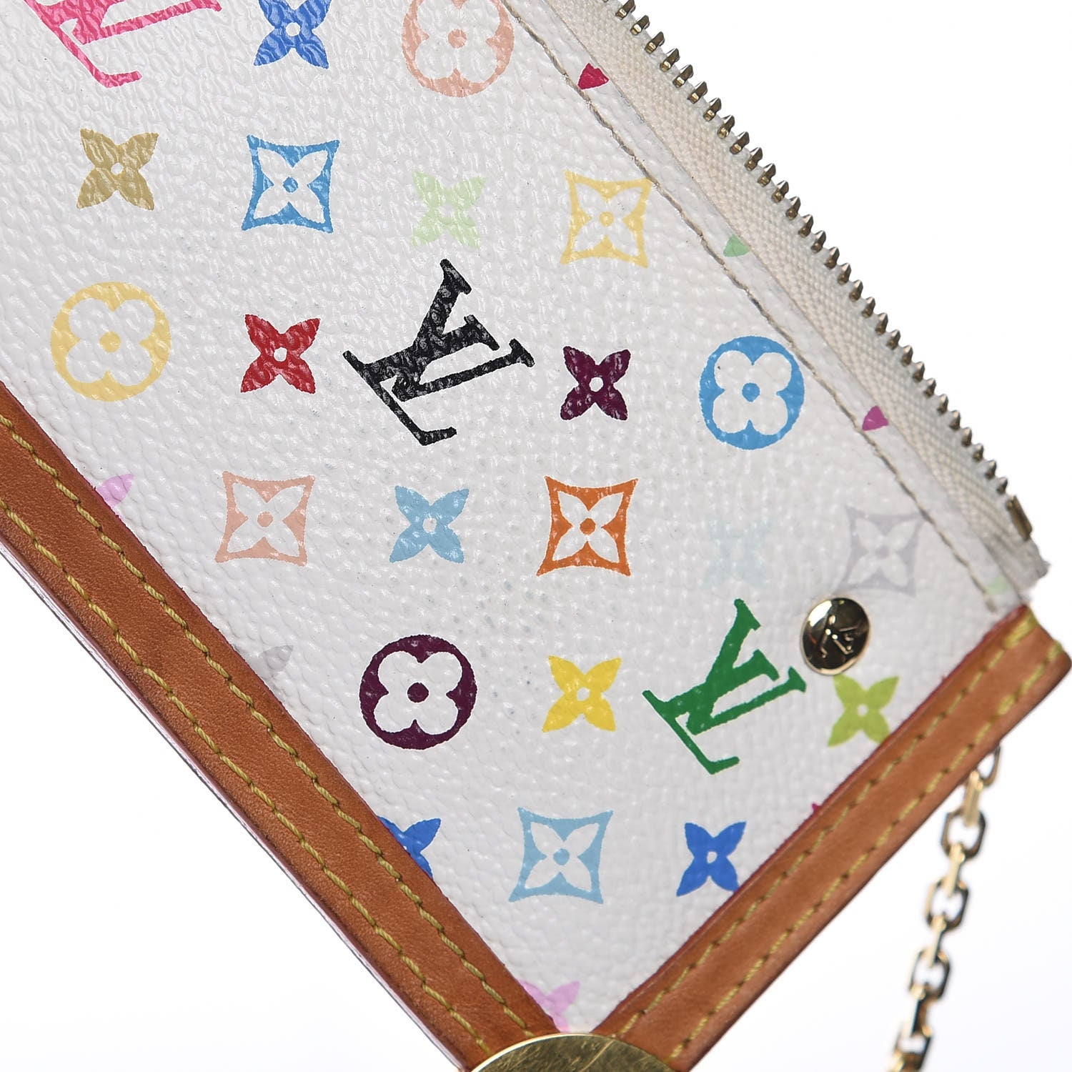 Louis Vuitton Monogram Multicolor Key Pouch White 10 of 13