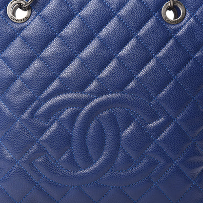 Chanel Caviar Quilted Petit Shopping Tote PST Dark Navy Blue 10 of 10