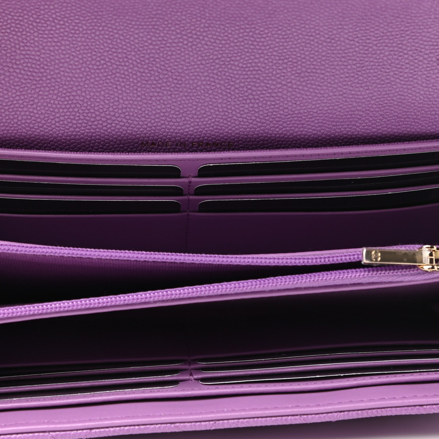 Chanel Caviar Quilted Large Flap Wallet Purple 5 of 9