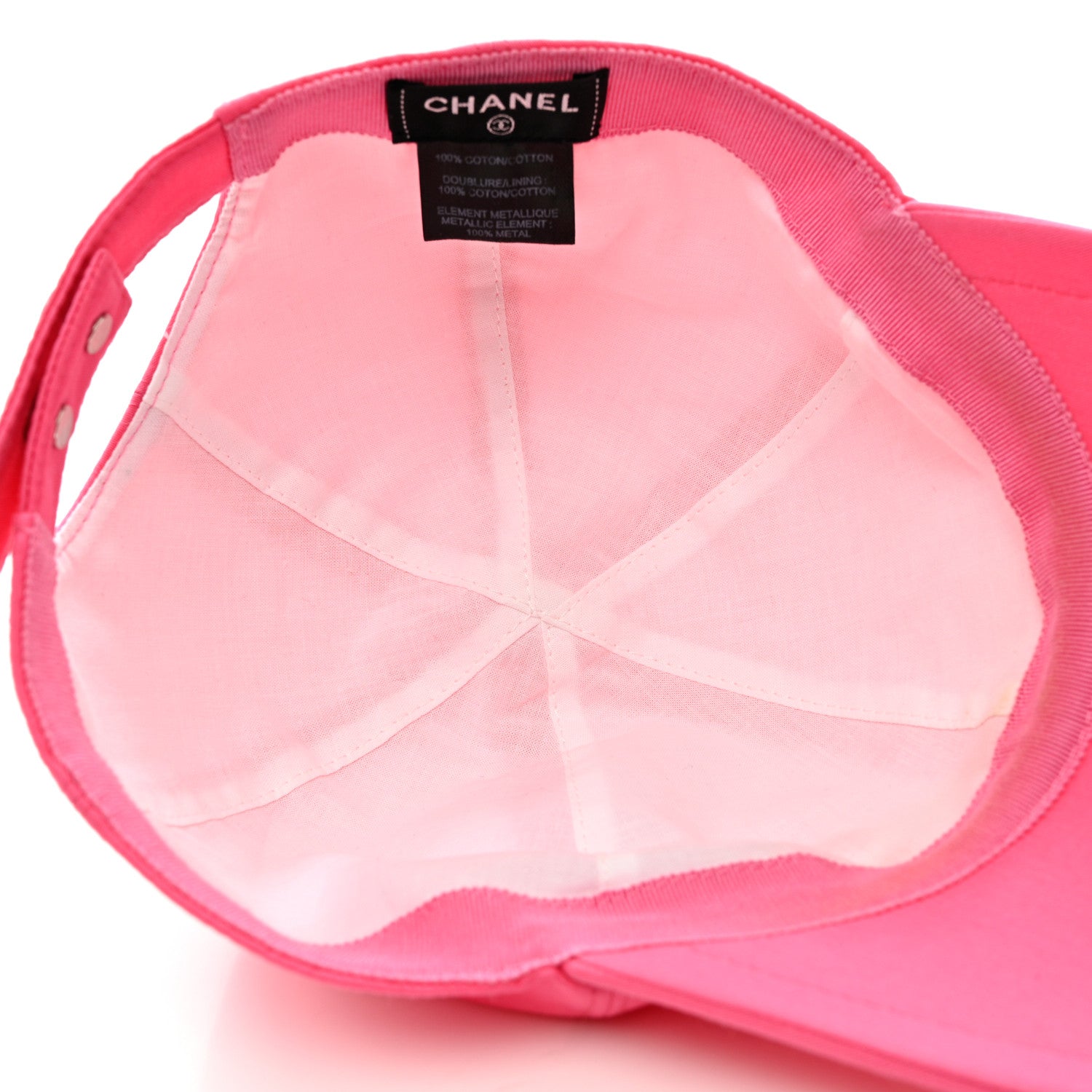 Chanel Cotton CC Cap Hat Fuchsia Orange 7 of 10