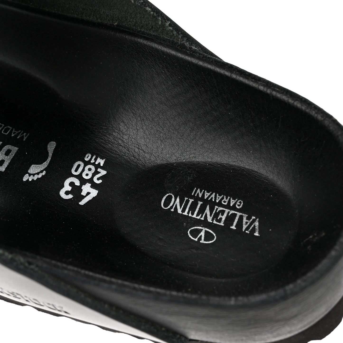 Calfskin VLTN Birkenstock Slide Sandals 43 Black