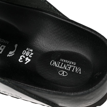 Valentino Garavani Calfskin VLTN Birkenstock Slide Sandals 43 Black 8 of 11