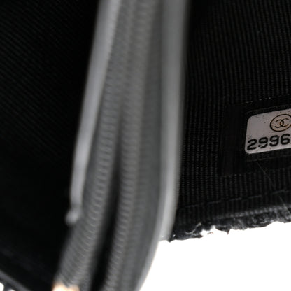 Chanel Tweed Quilted Wallet On Chain WOC Black Ecru White 8 of 14