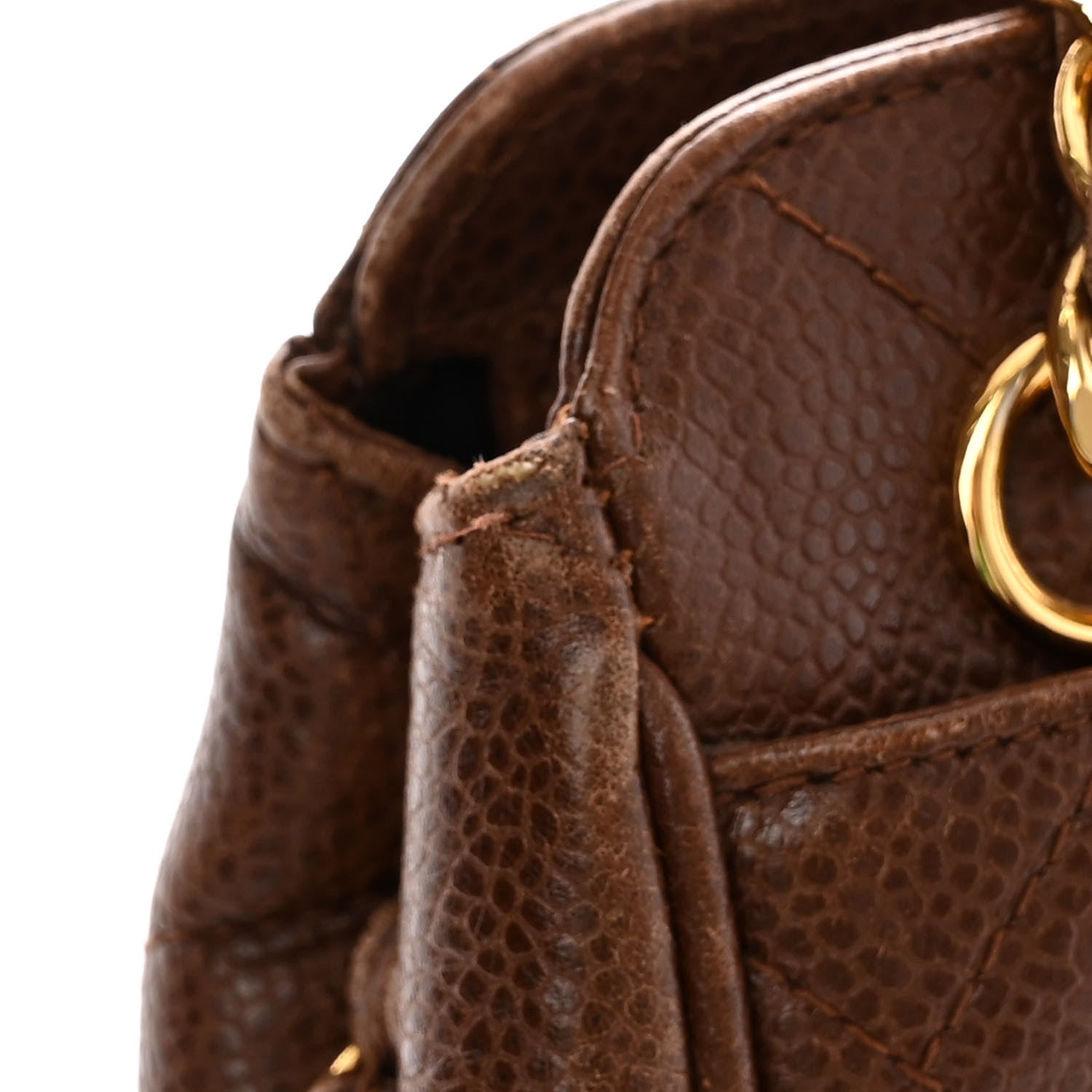 Chanel Caviar Quilted Shoulder Bag Brown 15 of 16