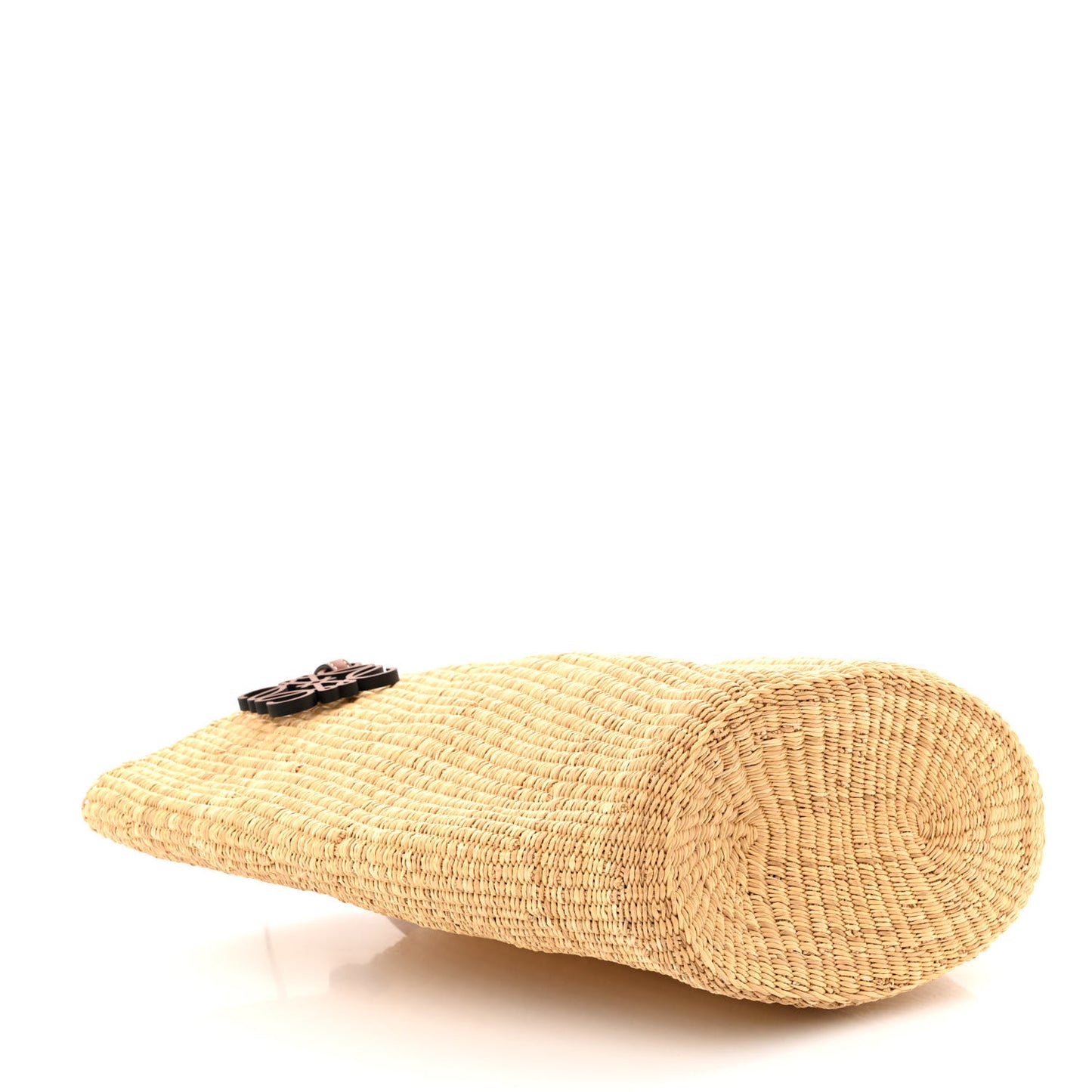 Raffia Calfskin Shell Basket Tote Natural Beige