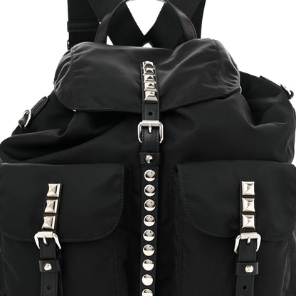 Prada Nylon New Vela Studded Backpack Black 7 of 9
