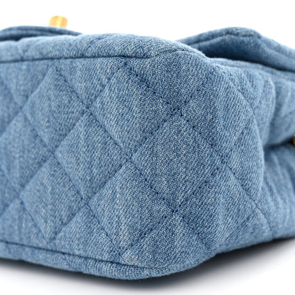 Chanel Denim Quilted Mini Pearl Crush Flap Blue 10 of 10