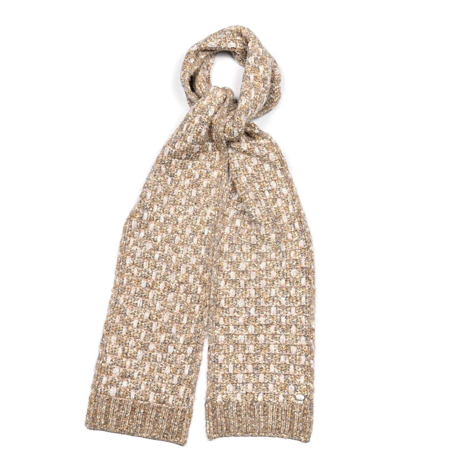 Chanel Viscose Scarf Beige Gold 1 of 5