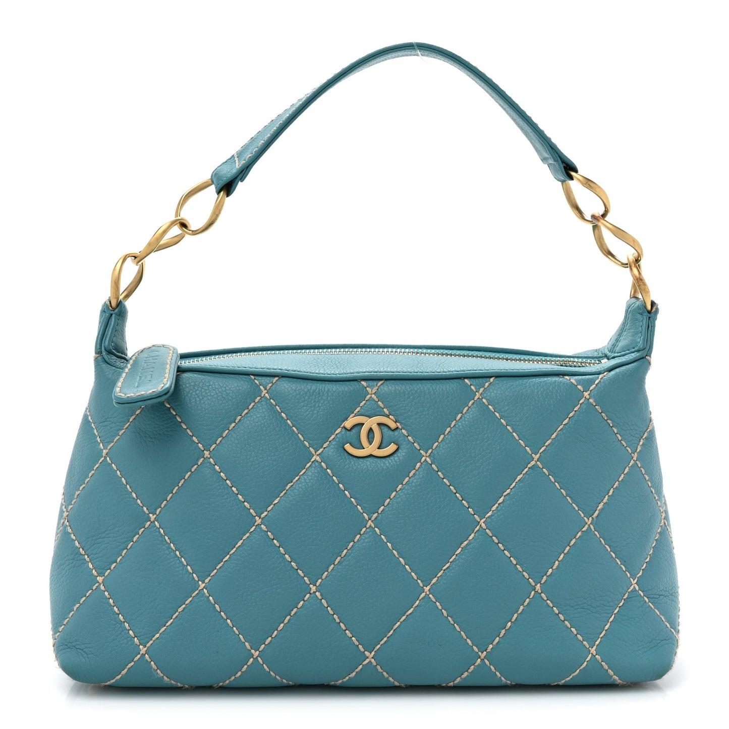 Calfskin Wild Stitch Surpique Hobo Blue