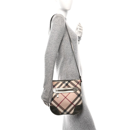 Burberry Patent Nova Check Dryden Crossbody Bag Pewter 2 of 8