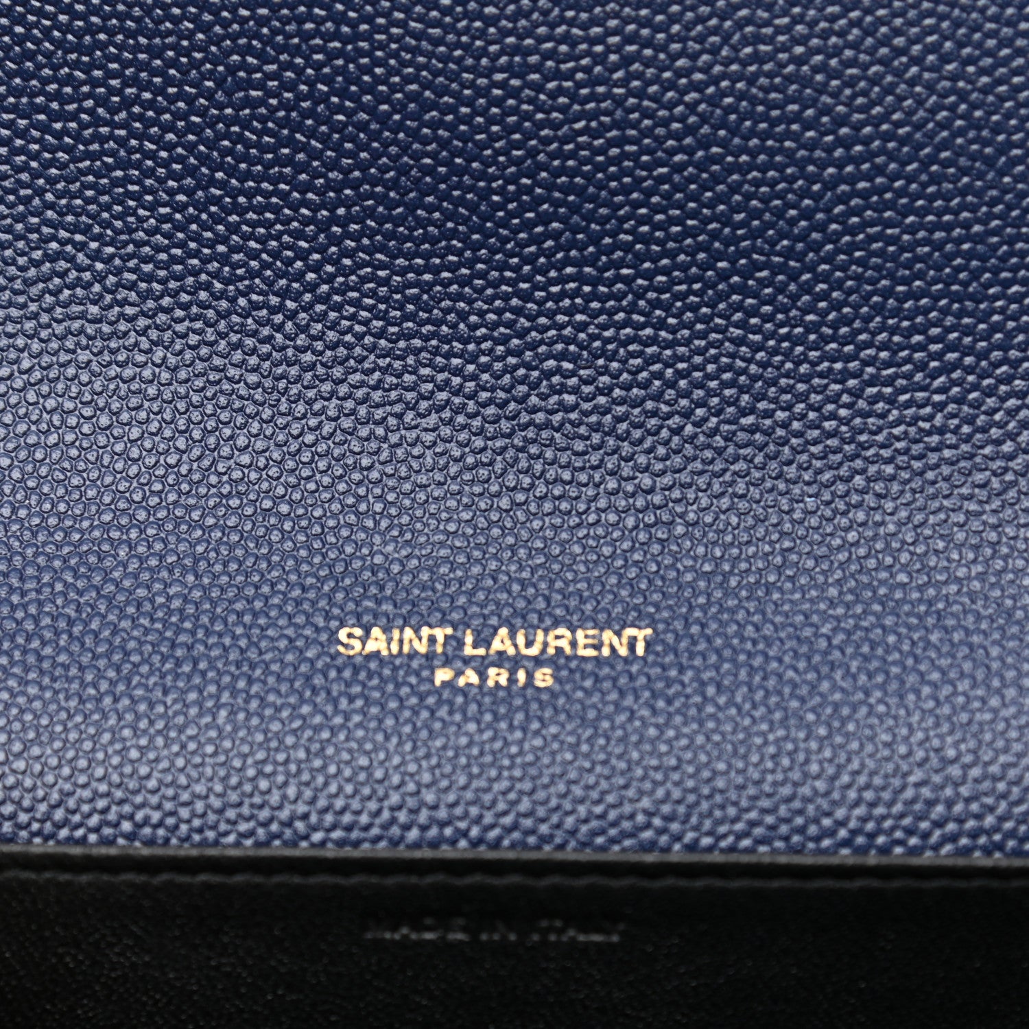 Saint Laurent Grain De Poudre Uptown Chain Wallet Charron Blue 7 of 9