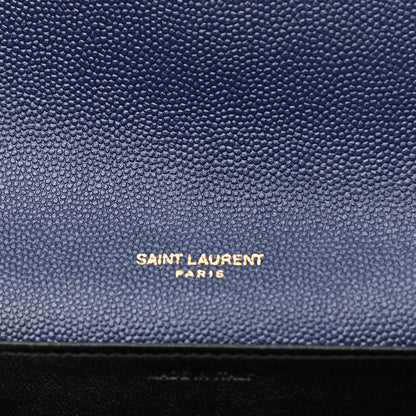 Saint Laurent Grain De Poudre Uptown Chain Wallet Charron Blue 7 of 9