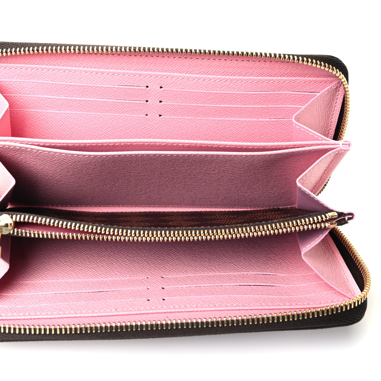 Louis Vuitton Damier Ebene Studded Zippy Wallet Rose Ballerine 4 of 4