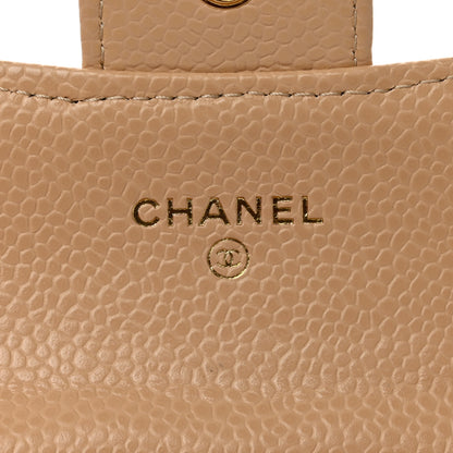 Chanel Caviar Quilted Flap Card Holder Wallet Beige 6 of 10