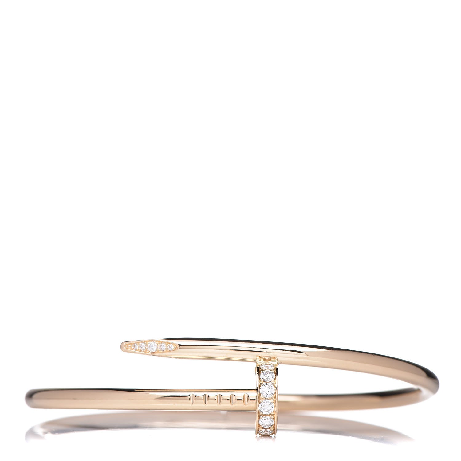 Cartier 18K Yellow Gold Diamond Juste Un Clou Bracelet 17 1 of 5