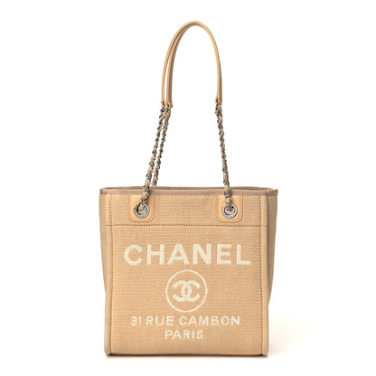 Chanel Canvas Mini Deauville Tote Beige 1 of 10