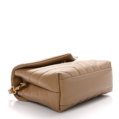 Saint Laurent Calfskin Y Quilted Monogram Toy Loulou Crossbody Bag Latte 4 of 10