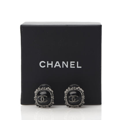 Chanel Ruthenium Enamel CC Earrings Black 5 of 5