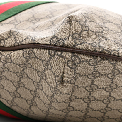 Gucci GG Supreme Monogram Web Ophidia Half Moon Hobo Brown 10 of 13
