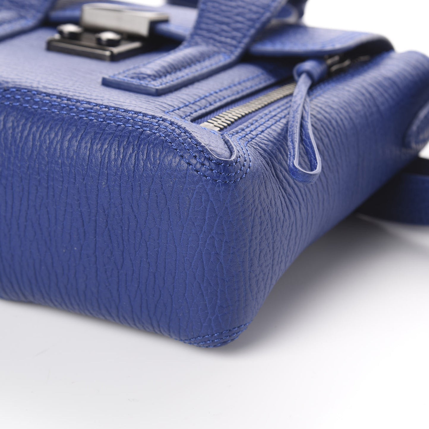3.1 Textured Calfskin Mini Pashli Satchel Cobalt