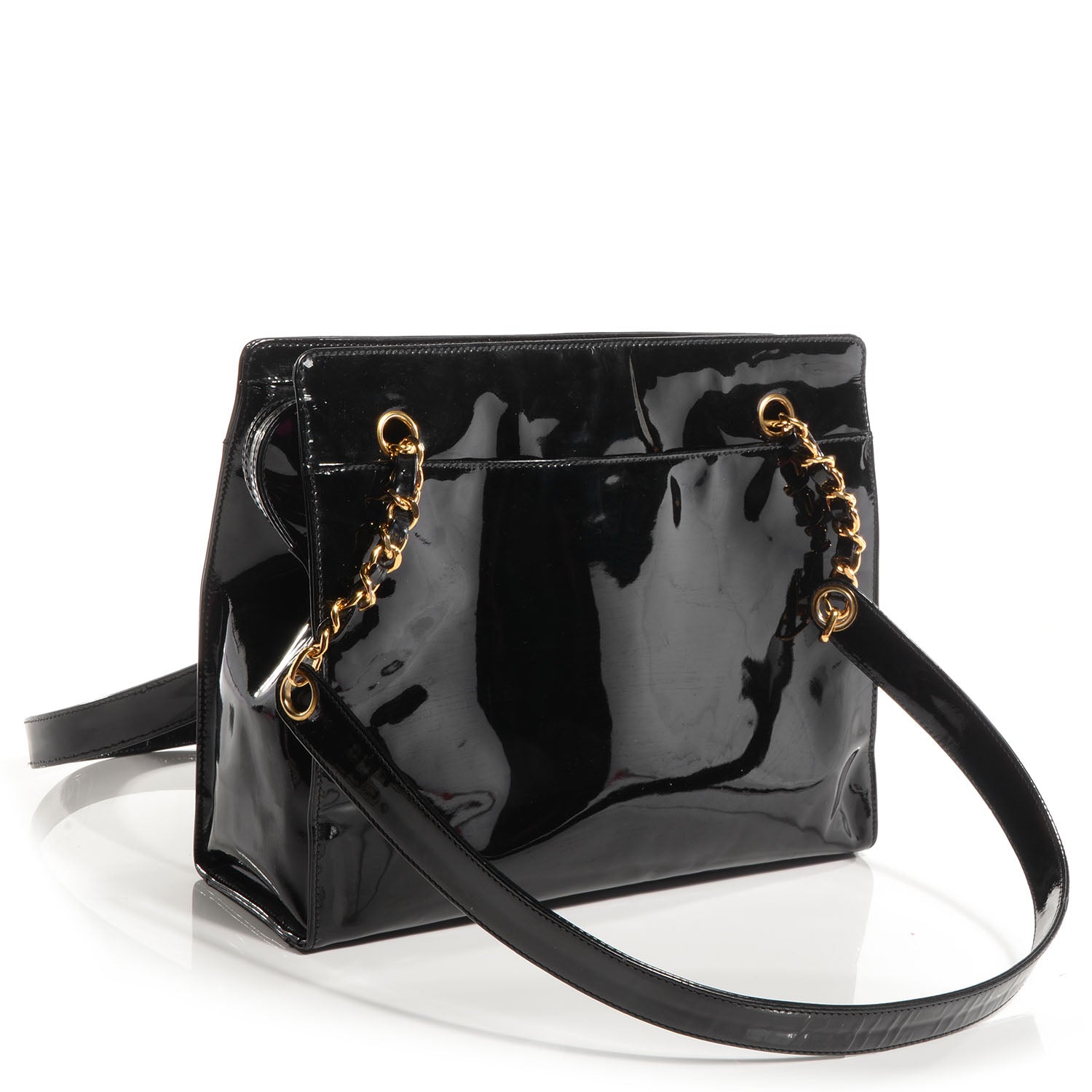 Chanel Patent CC Shoulder Bag Black 3 of 8