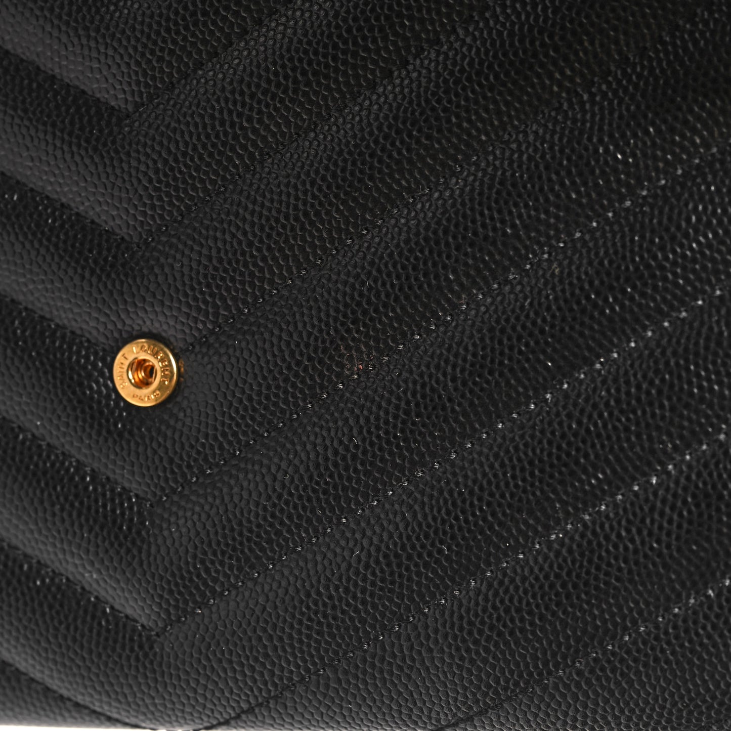 Grain De Poudre Matelasse Chevron Monogram Envelope Clutch Black