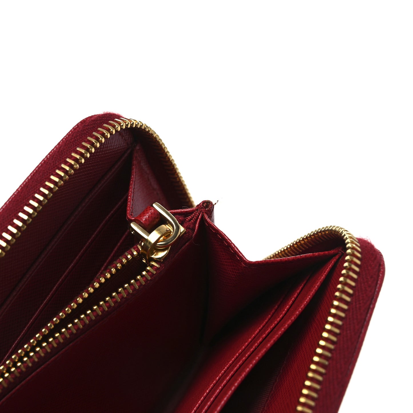 Saffiano Fiocco Bow Zip Around Wallet Fuoco