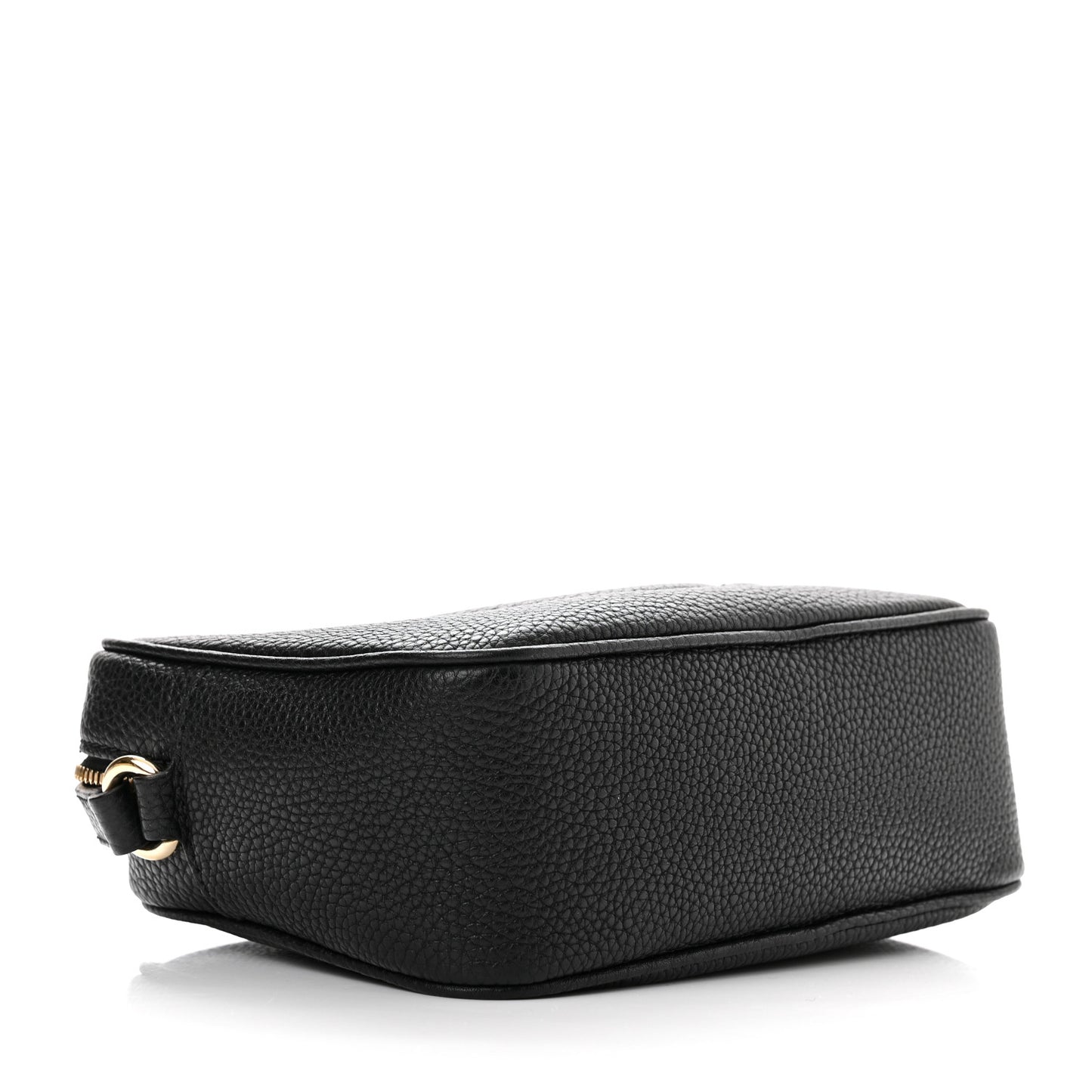 Pebbled Calfskin Small Soho Disco Bag Black
