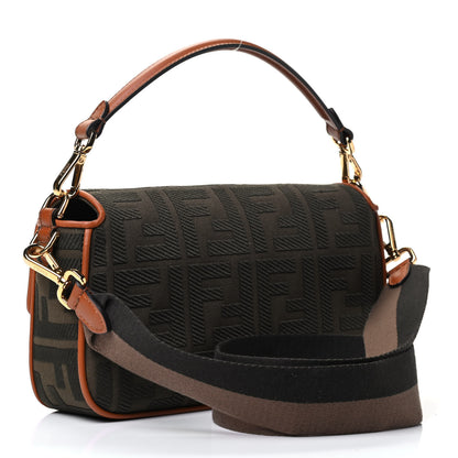 Fendi Canvas Vitello King FF Embroidered Baguette Amazzonia Cuoio 2 of 4