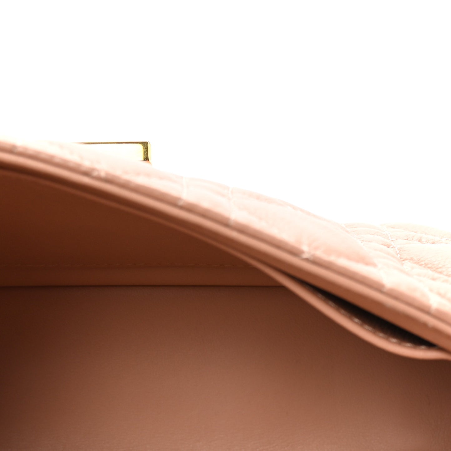 Calfskin Cannage Small Caro Bag Rose De Vents