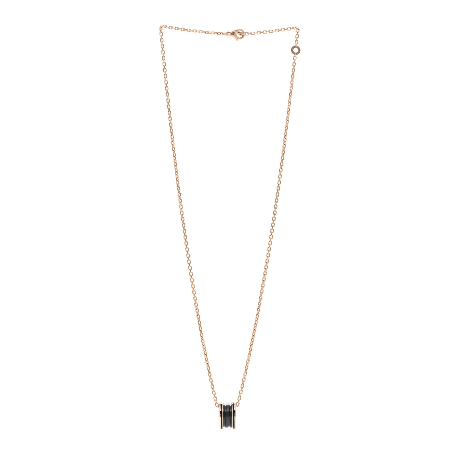 18K Rose Gold Black Matte Ceramic B.Zero1 Pendant Necklace