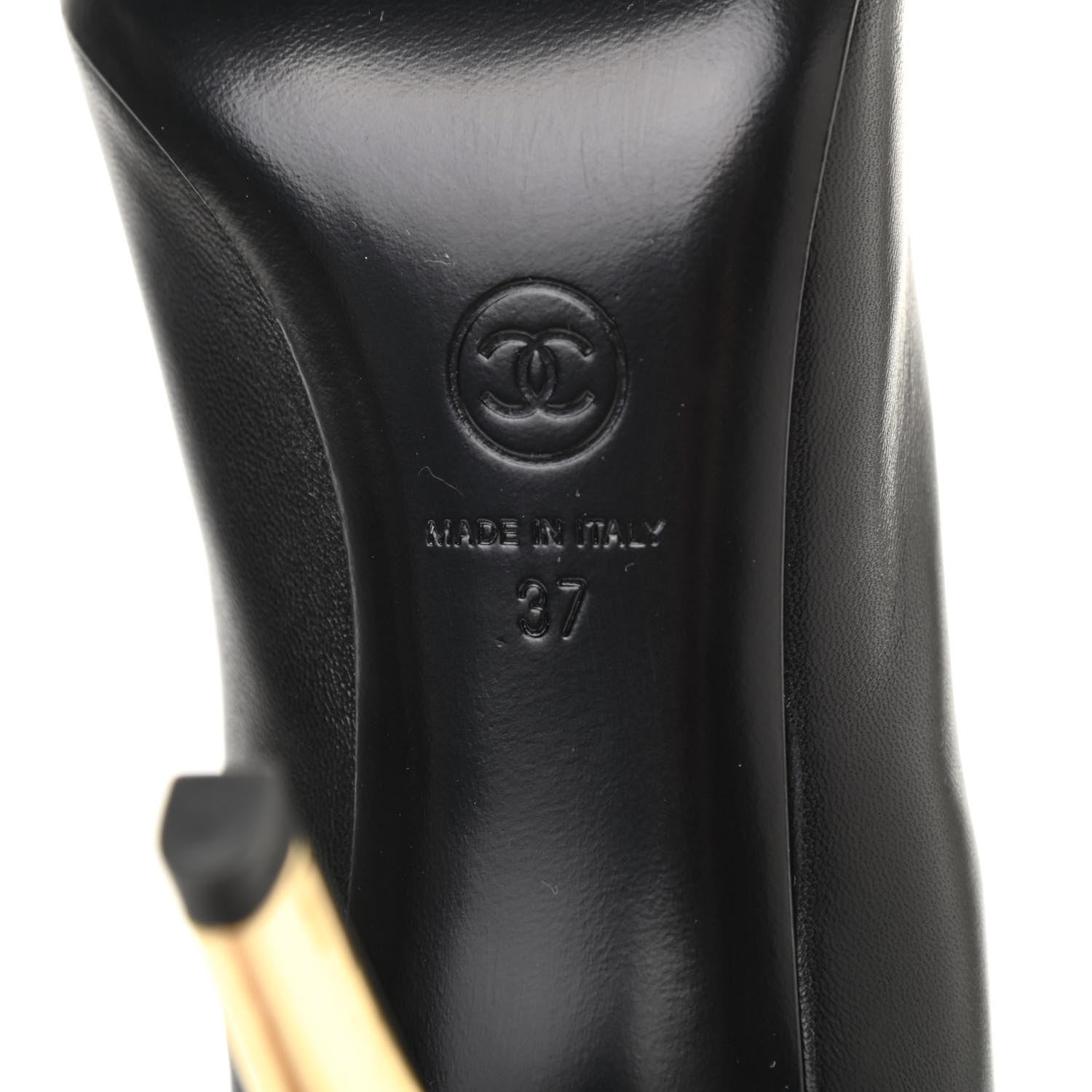 Chanel Patent Lambskin CC Cap Toe Ankle Booties 37 Black 8 of 9