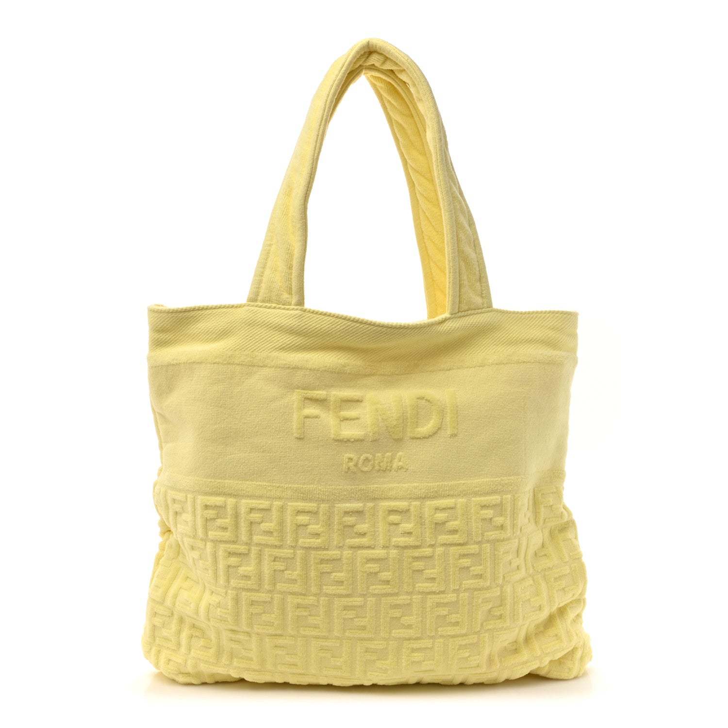 Fendi Terrycloth FF Embossed Kids Beach Towel Tote Bag Yellow 1 of 10