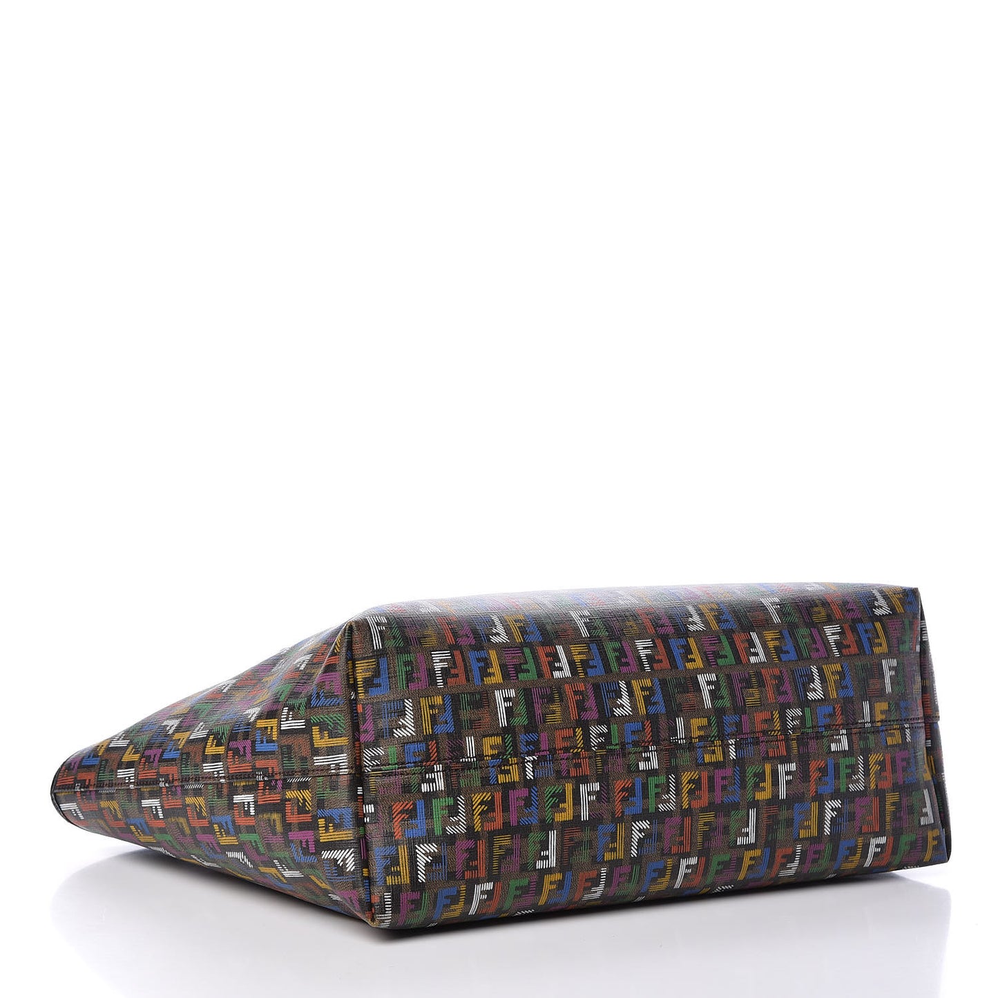 Zucca Spalmati Patent Zucchino Screen Print Medium Roll Tote Tobacco Multicolor Black