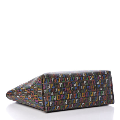 Fendi Zucca Spalmati Patent Zucchino Screen Print Medium Roll Tote Tobacco Multicolor Black 4 of 13