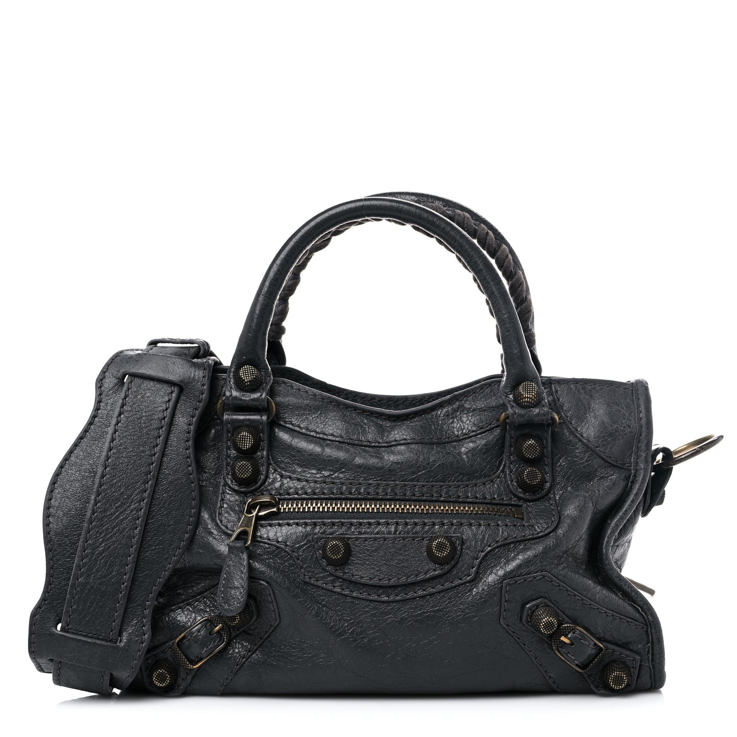 Agneau Giant 12 Gunmetal Hardware Mini City Gris Fossile