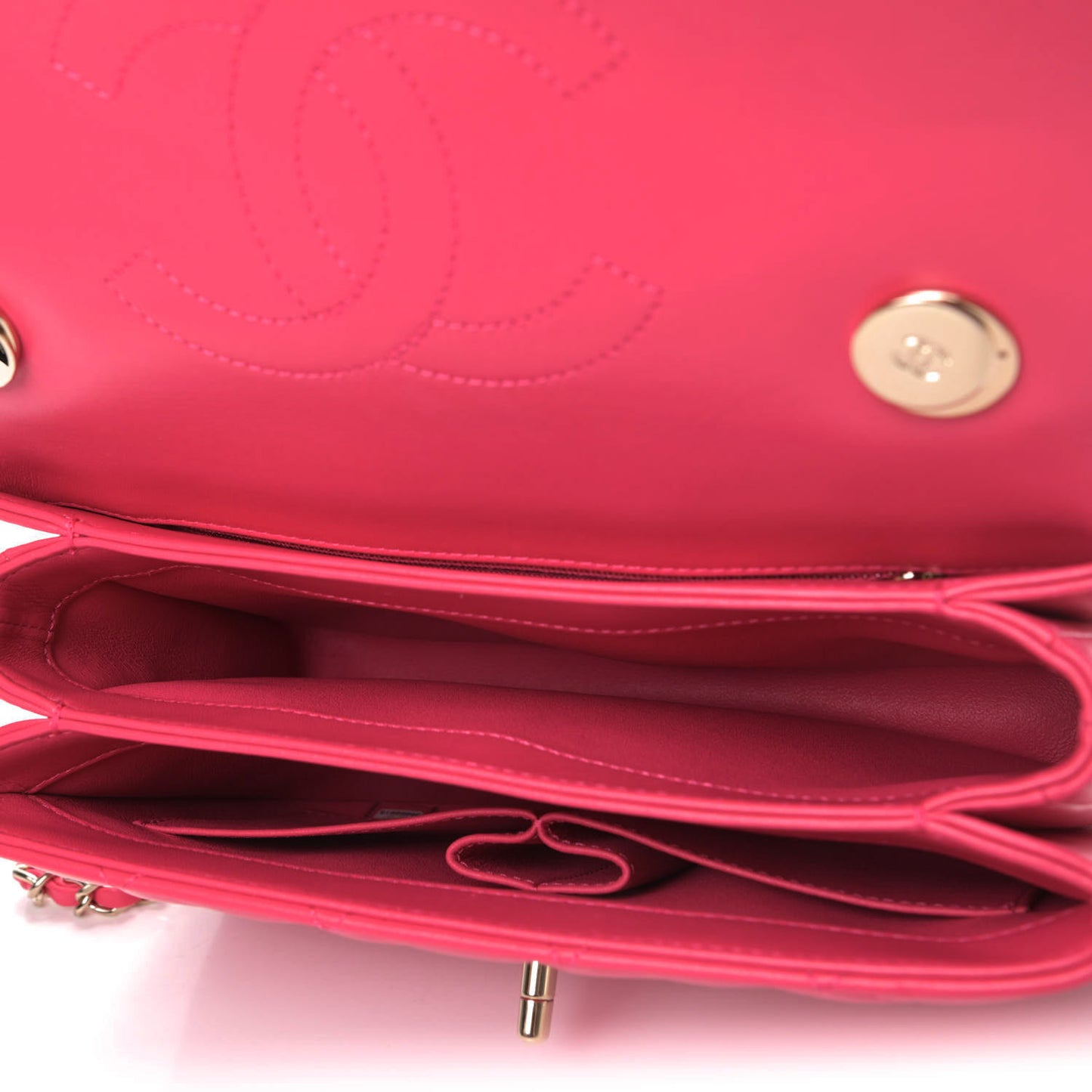 Lambskin Quilted Small Trendy CC Flap Dual Handle Bag Pink